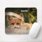 Foto of a Cute Little Orange Fox Mousepad (Mit Mouse)