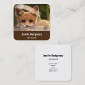Foto of a Cute Little Orange Fox Quadratische Visitenkarte (Vorne/Hinten)