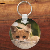 Foto of a Cute Little Orange Fox Schlüsselanhänger (Vorderseite)