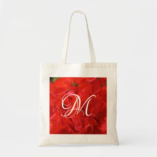 Foto of Beautiful Red Geranium Floral Initial Tragetasche (Vorne)