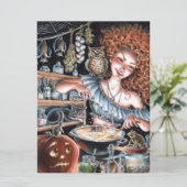 Foto of Magic Hexe Kitchen Pumpkin Cat Art Card (Stehend Vorderseite)