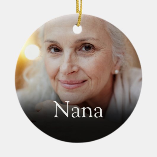 Foto Oma Großmutter Definition Rosa Keramik Ornament (Vorne)