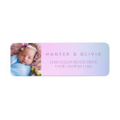 Foto Ombre Lila Address Label (Vorne)