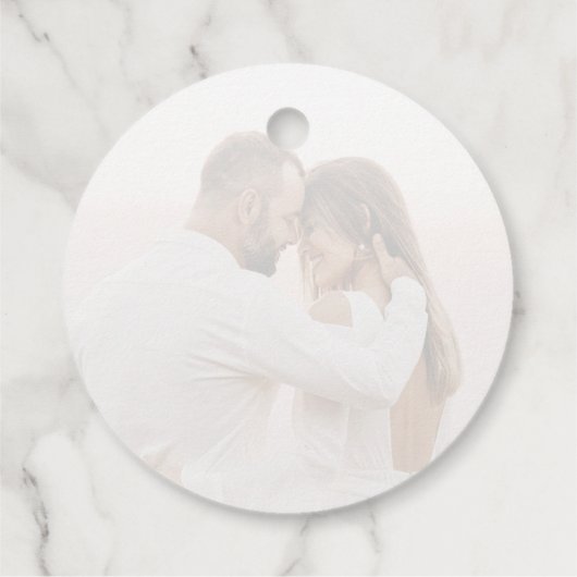 Foto Ombre Monogram Wedding Geschenkanhänger (Rückseite)