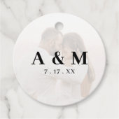 Foto Ombre Monogram Wedding Geschenkanhänger (Vorderseite)