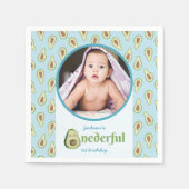 Foto Onederful Avocado 1. Geburtstag Party Serviette (Vorderseite)
