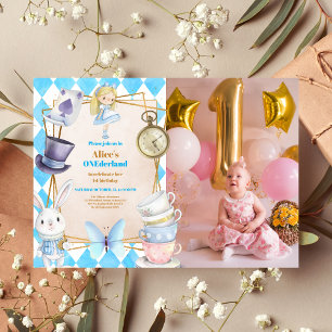 Foto Onederland Alice im Wunderland 1. Geburtstag Einladung