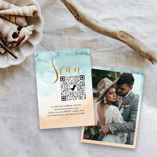Foto Online UAWG QR Code Beach Hochzeit Begleitkarte