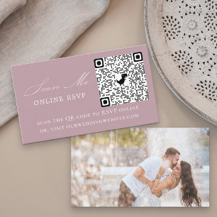 Foto Online UAWG QR Code Dusty Rose Hochzeit Begleitkarte