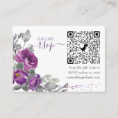 Foto Online-UAWG QR-Code Lila Hochzeitflora Begleitkarte (Vorderseite)
