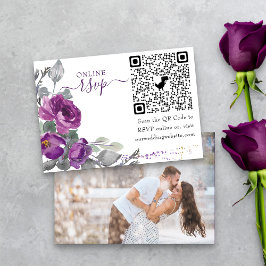 Foto Online-UAWG QR-Code Lila Hochzeitflora Begleitkarte