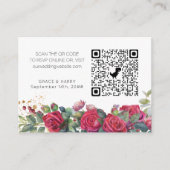 Foto Online-UAWG QR-Code Rote Rose Hochzeitswebsit Begleitkarte (Vorderseite)