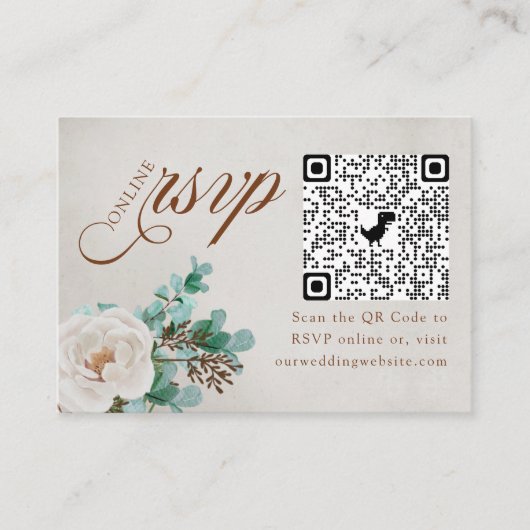 Foto Online UAWG QR Code Weißer Rose Eukalyptus Begleitkarte (Vorderseite)
