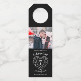 Foto Onyx Edelsteinherz zum 7. Geburtstag Flaschenanhänger