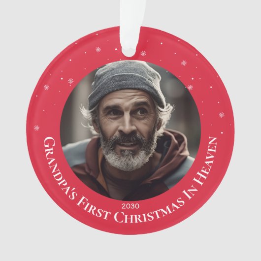 Foto Opa Erste Weihnacht im Himmel Gewohnheitsmäßi Ornament (Vorderseite)