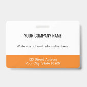 Foto Orange für kundenspezifische Firmenlogos Ausweis (Rückseite)