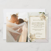 Foto Oriental Magnolia Wedding Dankeschön Karte (Vorderseite)