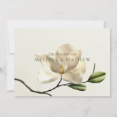 Foto Oriental Magnolia Wedding Dankeschön Karte (Rückseite)