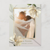 Foto Oriental White Magnolia Danke Postcard Postkarte (Vorderseite)