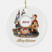 Foto-Ornament der Santa-Schnee-Kugel Keramikornament (Hinten)
