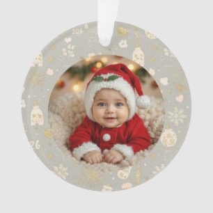 Foto-Ornament – Goldene Herzen, Flaschen & Pfotena Ornament