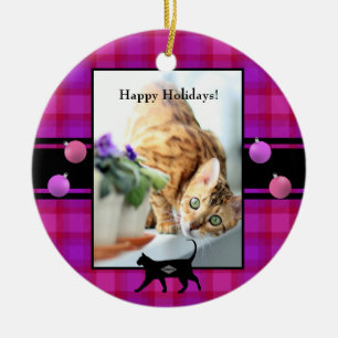 Foto-Ornament mit Cat Graphic und Text HAMbWG Keramik Ornament