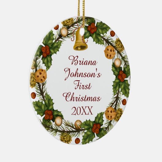 Foto Ornament Weihnachtskranz Baby's First (Rechts)