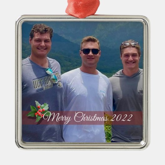 Foto-Ornamente aus der Familie Square Ornament Aus Metall (Vorne)