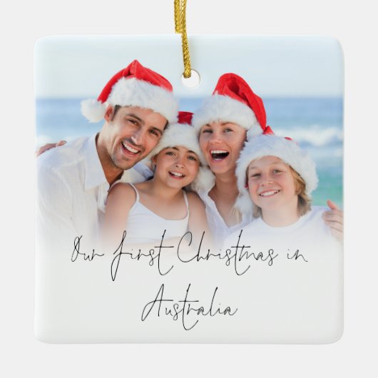 Foto Overlay 1. Weihnachts Australien Namensjahr Keramikornament (Vorderseite)