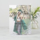 Foto-Overlay-Abschluss für einfache Skriptkalligra Einladung (Stehend Vorderseite)