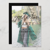 Foto-Overlay-Abschluss für einfache Skriptkalligra Einladung (Vorne/Hinten)