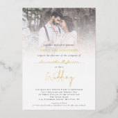 Foto Overlay Add Gast Name QR Code Wedding Real Folieneinladung (Vorderseite)