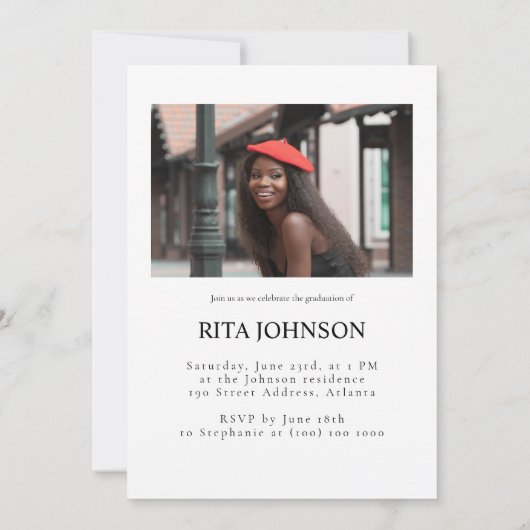 Foto Overlay Ankündigung Moderner Abschluss (Rückseite)