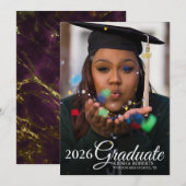 Foto Overlay Black Gold Marble Abschluss Ankündigung (Vorne/Hinten)