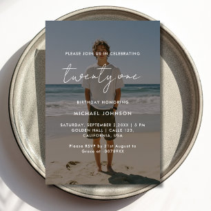 Foto Overlay Einladungs-Card zum 21. Geburtstag ​ Einladung