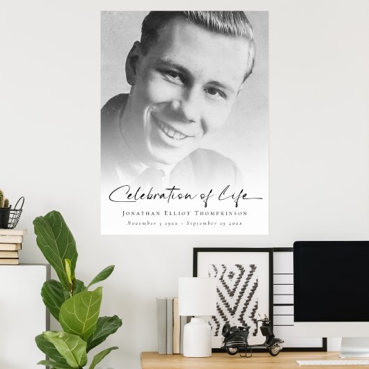 Foto-Overlay-Feier zur Beerdigung von Lebensnamen Poster (Heimbüro)