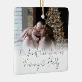 Foto Overlay First Christmas Mommy Daddy Keramikornament (Rechts)