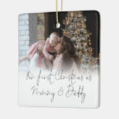 Foto Overlay First Christmas Mommy Daddy Keramikornament (Links)
