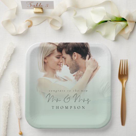 Foto Overlay Glückwunsch Neu Mr. Sage Pappteller (Hochzeit)