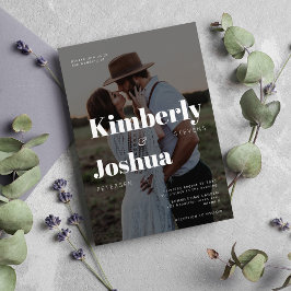 Foto-Overlay-Hochzeit für moderne Typografie Einladung