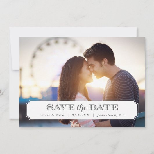 Foto-Overlay in Chic Frame Save the Date (Vorderseite)