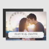 Foto-Overlay in Chic Frame Save the Date Magnetkarte (Vorne/Hinten)
