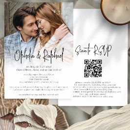 Foto Overlay Informelles Skript QR Code Boho Hochz Einladung
