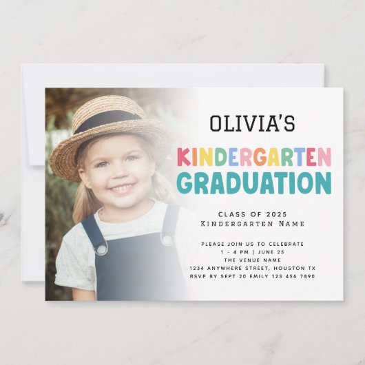 Foto Overlay Kindergarten Abschluss Einladung (Vorderseite)
