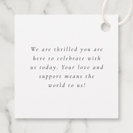 Foto Overlay-Liebe und Dankeschön-Script-Hochzeit Geschenkanhänger (Rückseite)