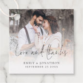 Foto Overlay-Liebe und Dankeschön-Script-Hochzeit Geschenkanhänger (Vorderseite)