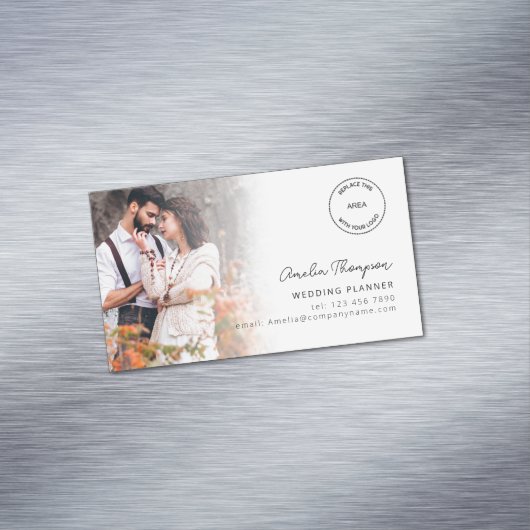 Foto Overlay-Logo-Hochzeitsplaner Magnetische Visitenkarte (Beispiel)