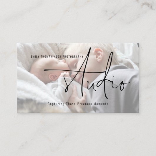 Foto Overlay-Logo QR-Code Fotostudio Visitenkarte (Vorderseite)