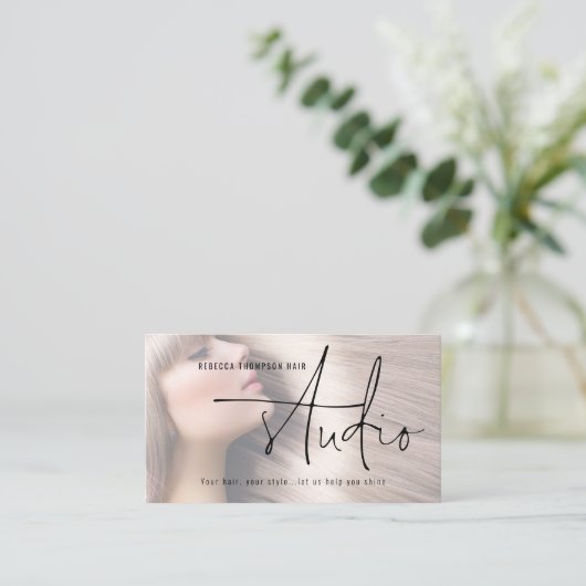 Foto Overlay-Logo QR-Code Visitenkarte (Stehend Vorderseite)