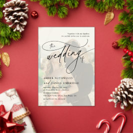 Foto-Overlay Moderne elegante Kalligrafie-Hochzeit Acryleinladungen